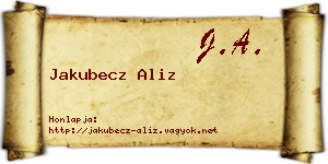 Jakubecz Aliz névjegykártya